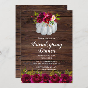 Russe Bourgogne Floral Friendsgiving Invitations