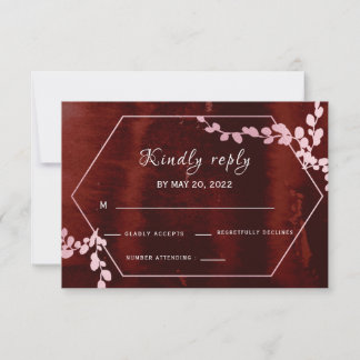 Russe Bourgogne Géométrique Rose Floral RSVP