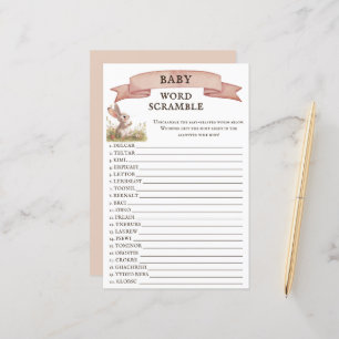 Russe Bunny Baby shower Word Scramble Jeu