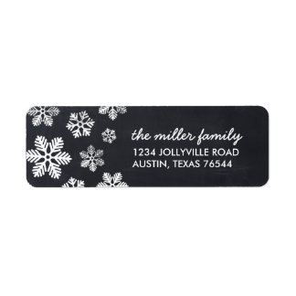 Russe Chalkboard Snowflakes Étiquette de adresse