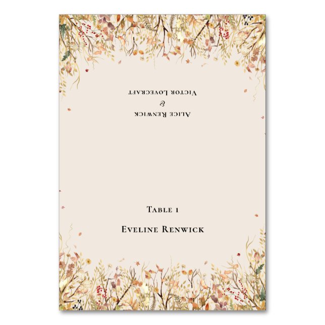 Russe Chute Beige Mariage pliable Carte Place (Par défaut)