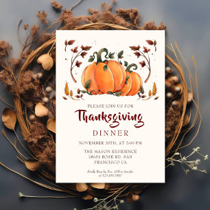 Russe Citrouille Thanksgiving Diner Invitation