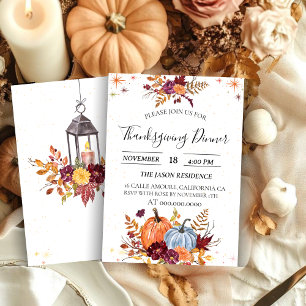 Russe Citrouille Thanksgiving Diner Invitation