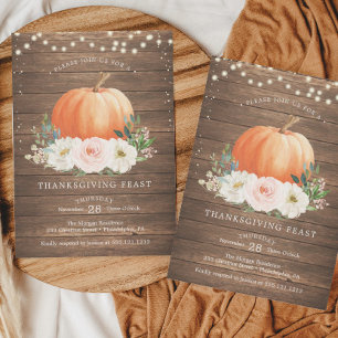 Russe Citrouille Thanksgiving Diner Invitation
