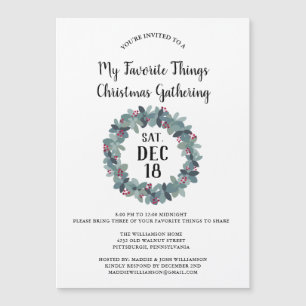 Russe Country Wreath Plaid Christmas Party Magnet