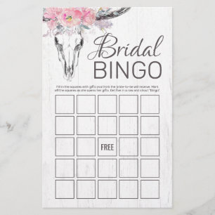 Russe Crâne de vache Boho Floral Bridal Jeu de Bin