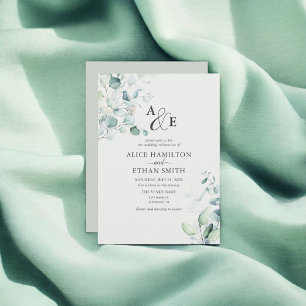 Russe Eucalyptus Script Faire-part de mariage d'ét