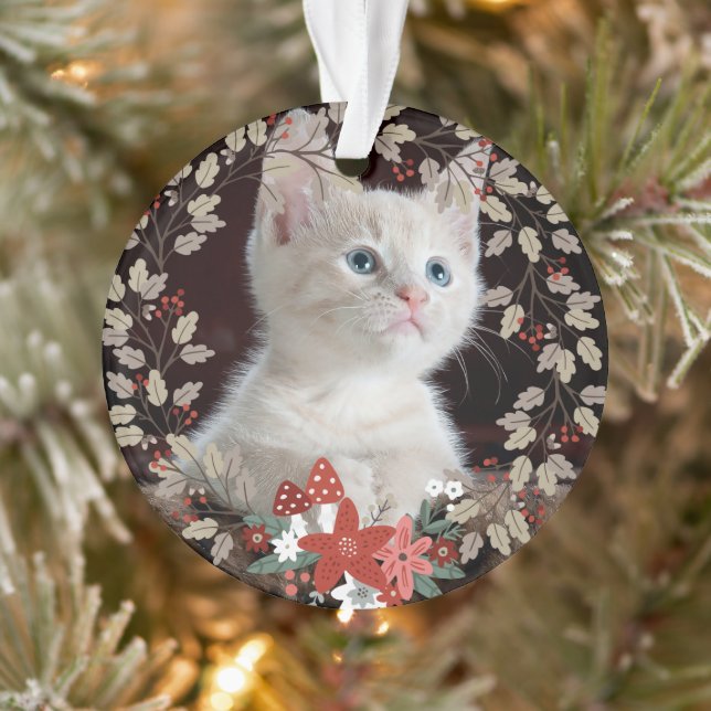 Russe Feuille Chat Pet Photo Wreath Noël (Arbre)