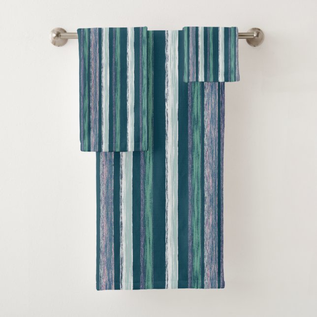 Russe Forest Green Stripes Art par Heva Weva (En situation)