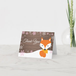 Russe Hiver Fox Snowflake Carte de remerciements r