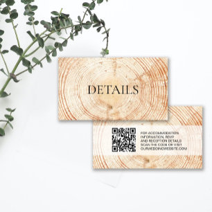 Russe Mariage Wood Grain Détails Code QR Modèle