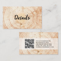 Russe Mariage Wood Grain Détails Code QR Modèle