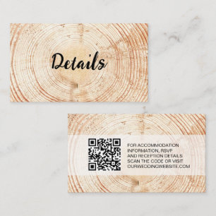 Russe Mariage Wood Grain Détails Code QR Modèle