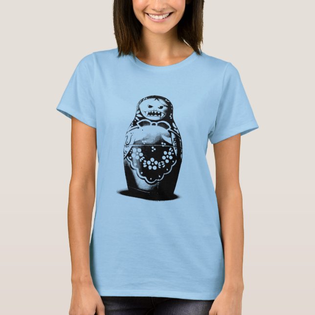 Russe mauvais de poupée de Matryoshka - T-shirt (Devant)