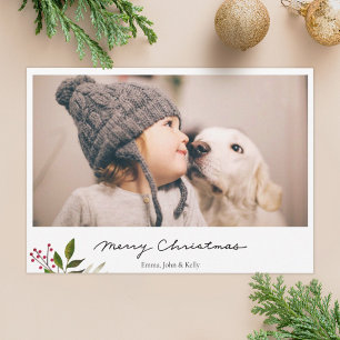 Russe minimaliste Joyeux Carte photo de Noël