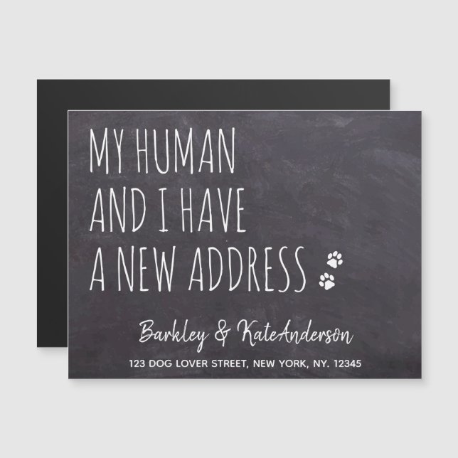 Russe Nouvelle adresse Chien Moving Faire-part (Devant / Derrière)