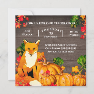 Russe Orange Fox Citrouille Automne Thanksgiving f