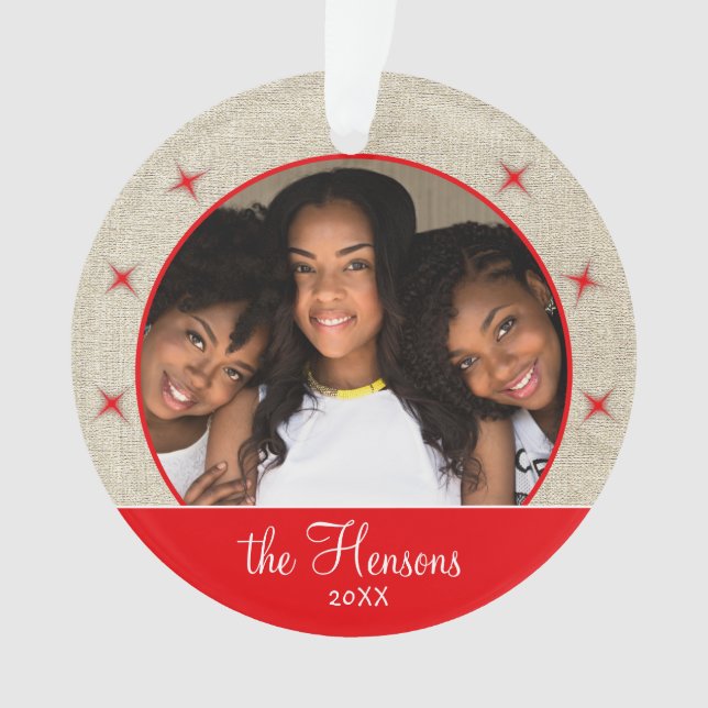 Russe Red Snowflake Photo Christmas Keepsaké (devant)