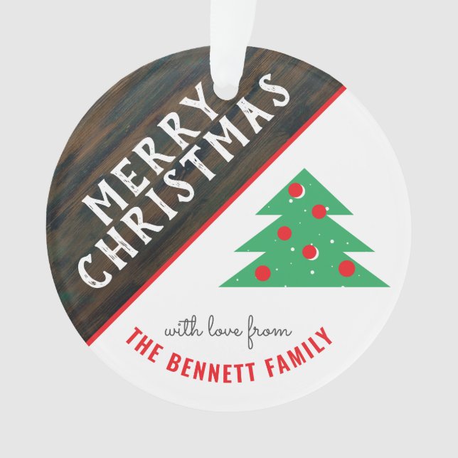 Russe Rouge et Vert Noël Arbre Famille Vacances (devant)