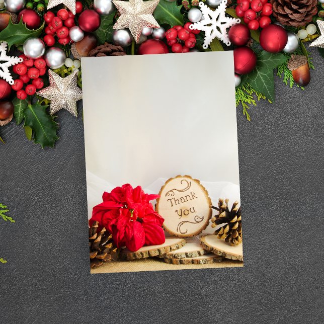 Russe Rouge Poinsettia Bois Mariage Merci (Créateur téléchargé)