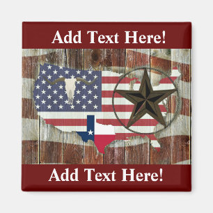 Russe Texas Lone Star Texas Long Horn Magnet