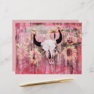 Russe Western Taureau Taureau rose Tournesols Jaun