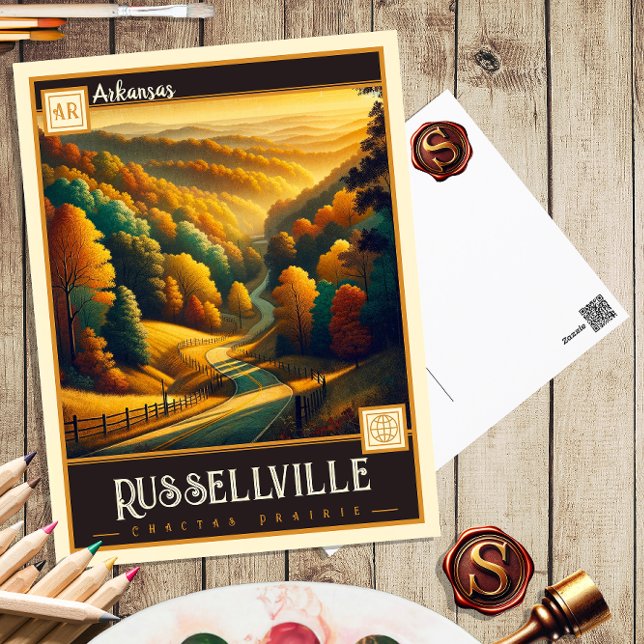 Russellville, Arkansas | Carte postale Vintage (Créateur téléchargé)