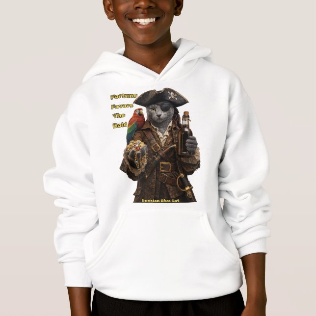 Russian Blue Pirate Cat – Fortune Favors The Bold (Devant)