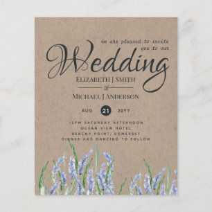 Russie Blue Lavender Wedding Invite Budget