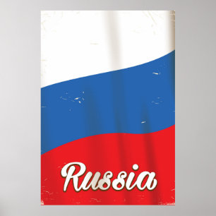 Russie Drapeau National de Russie affiche de voyag