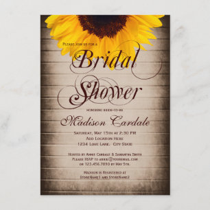 Russie Tournesol Brune Invitations de douche nupti