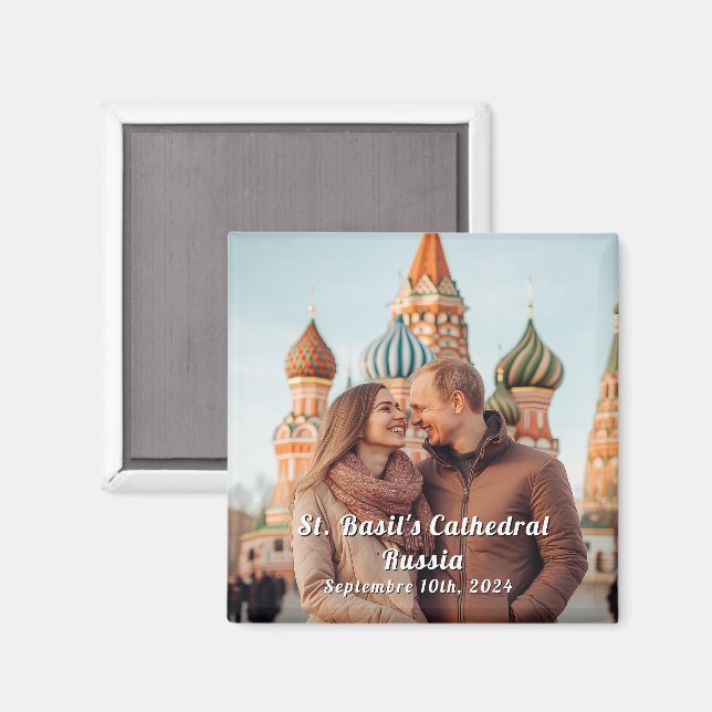 Russie Travel Custom Photo Magnet (Recto/Verso)