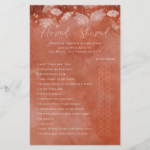 Rust Floral Il A Dit Qu'Elle A Dit Game