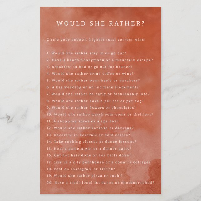 Rust Floral Voudrait-Elle Plutôt Jouer (Devant)