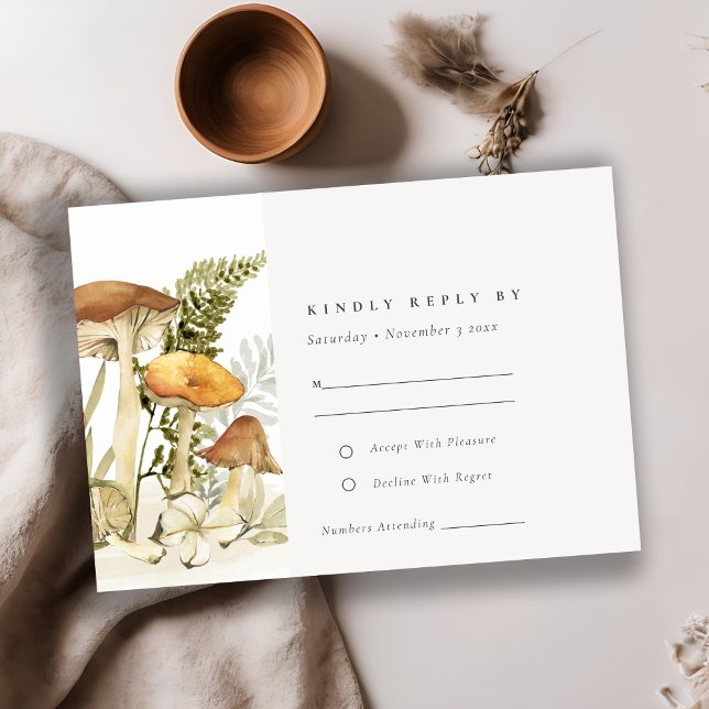 Rust Orange Champagne Fern Foliage Mariage RSVP (Créateur téléchargé)