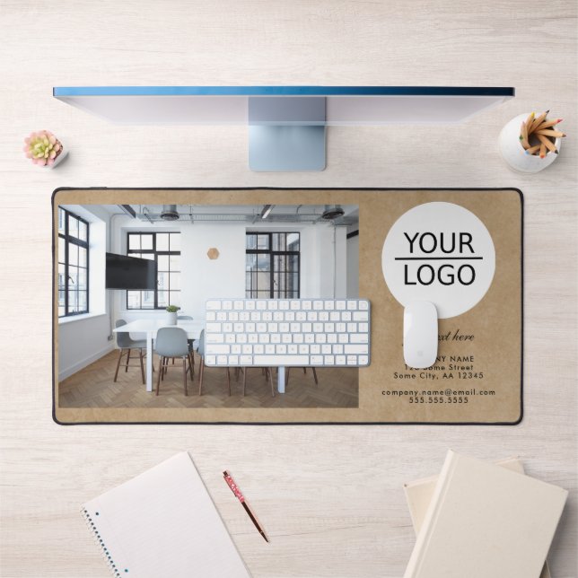 Rustic Ajouter votre logo Custom Text Photo Compan (Bureau 1)