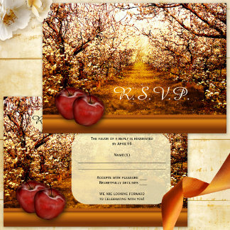 Rustic Apple Orchard Wedding Invitation RSVP