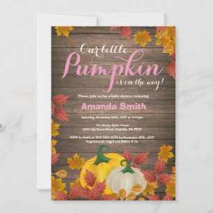 Rustic Automne Citrouille Invitation Baby shower f