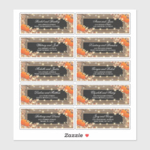 Rustic Automne Nom et adresse du Mariage Étiquette