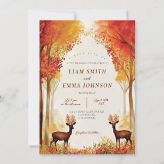 Rustic Automne Paysage Faire-part de mariage
