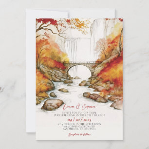 Rustic Automne Paysage Faire-part de mariage