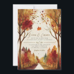 Rustic Automne Paysage Faire-part de mariage<br><div class="desc">Mariage de automne Invitation présente des chutes d'aquarelle et un sentier menant à l'avenir.</div>