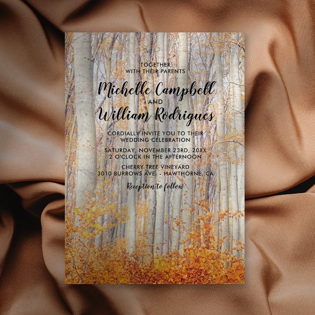 Rustic Autumn Fall Leaves Wedding Invitation (Créateur téléchargé)