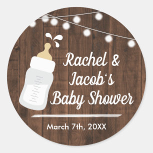 Rustic Baby brasse Baby shower Favoriser Étiquette