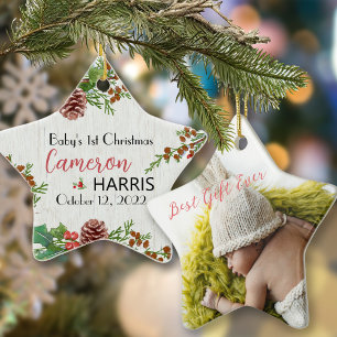 Rustic Baby's 1st Christmas Best Gift Photo person