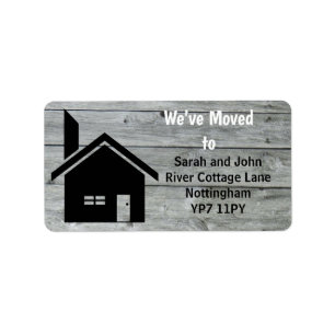 Rustic Barn Chimney Nous Avons Déménagé Étiquette