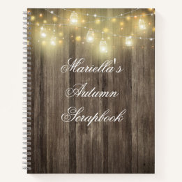 Rustic Barn Wood & Lights Scrapbook Journal