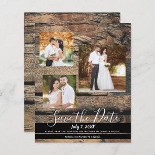 Rustic Barn Wood Mariage Photo Enregistrer la date
