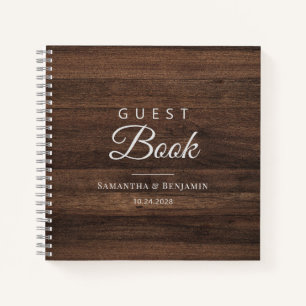 Rustic Barn Wood Nouveau Couple Mariage Livre d'in