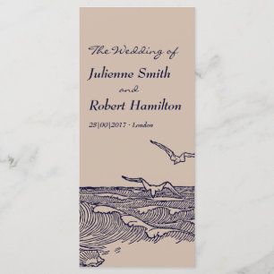 Rustic Beach Ocean Waves Programme de cérémonie Ma